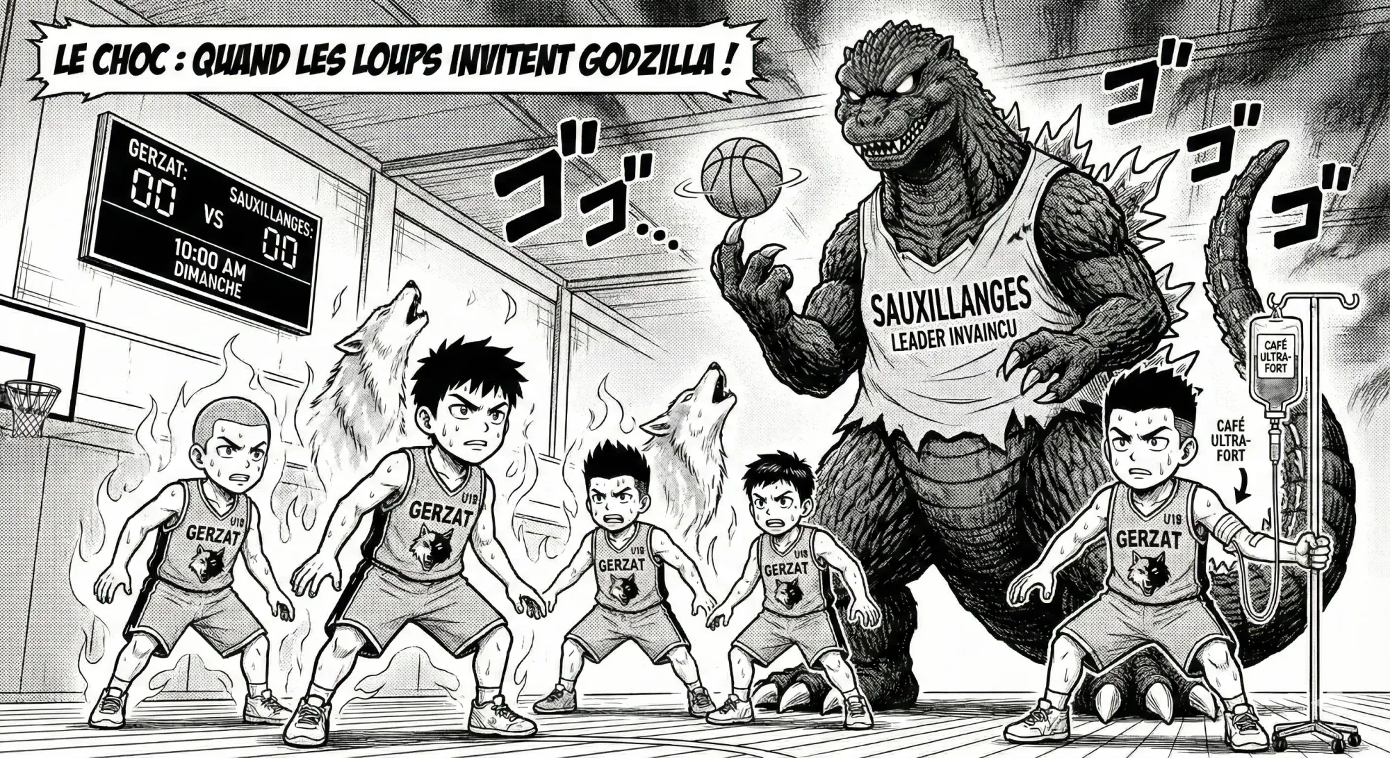 Godzilla vs Gerzat sur le terrain de basket