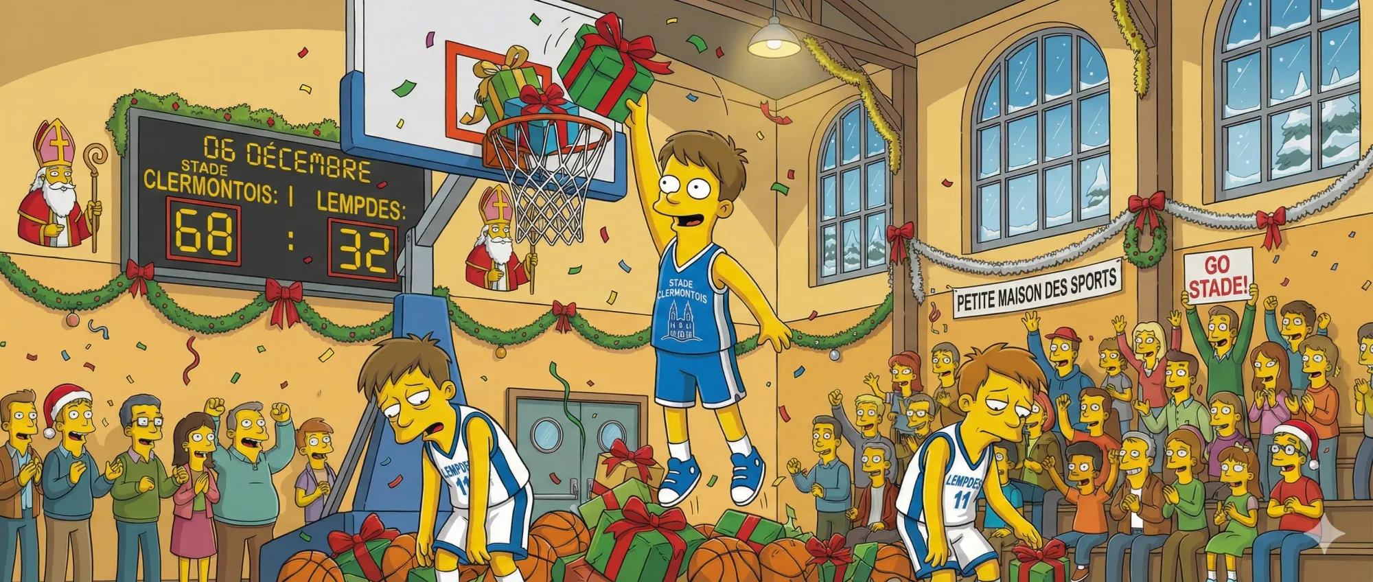 Le stade en mode distribution de cadeau version The Simpsons