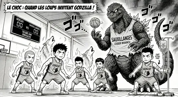 Godzilla vs Gerzat sur le terrain de basket