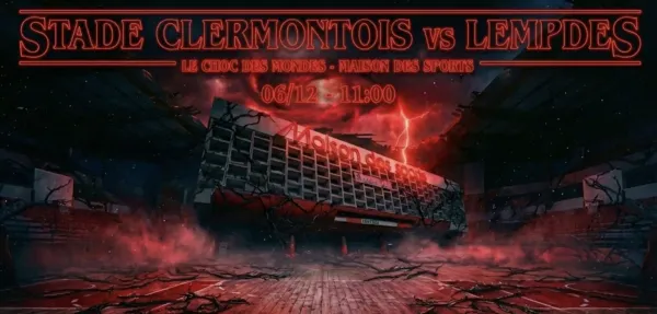 Affiche SCBA vs Lempdes façon Stranger Things