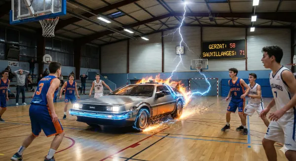 La DeLorean arrive sur le parquer de Gerzat Basket