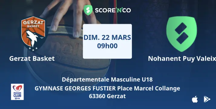 Gerzat Basket U18M reçoit le leader : à domicile, les gerzatois ont une carte à jouer