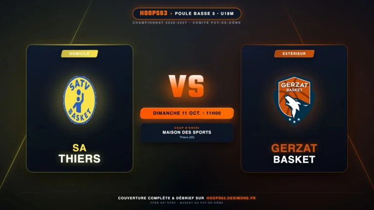 U18M : Thiers - Gerzat, finale des invaincus pour la J3